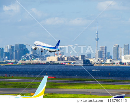 飛機起飛羽田機場 飛機起飛羽田機場 118790343