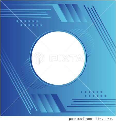 abstract blue geometric background with frame 118790639