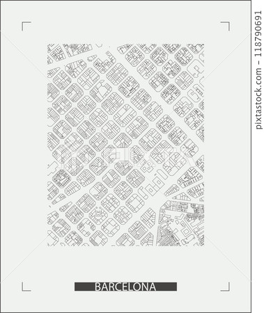 barcelona urban city street map town road spain travel background. barcelona building downtown plan europe geography location cartography graphic place navigation. vector design navigation tourism. 118790691