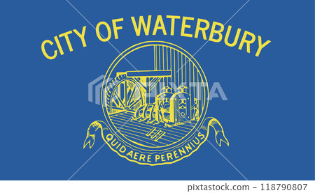 Flag of the city of Waterbury, Connecticut, USA, original colors and proportions. Illustration Flag of the city of Waterbury, Connecticut, USA, original colors and proportions. Illustration 118790807