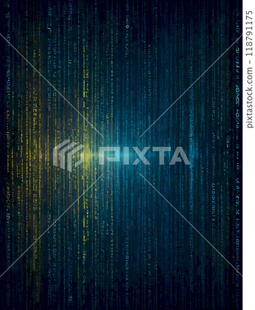 Futuristic digital matrix with glowing lines and dots, resembling a virtual data network or cyberspace environment, Generative AI. 118791175