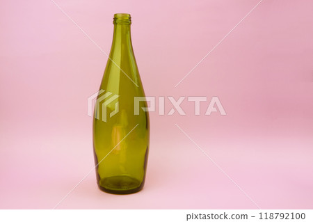 Colorful glass bottle, unusual background 118792100
