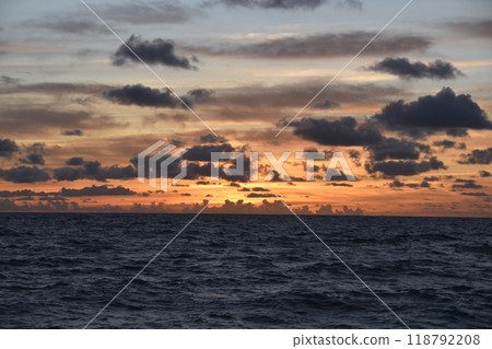 Sunset Sky Over The Sea, Beautiful Cloudscape, Dramatic Landscape 118792208