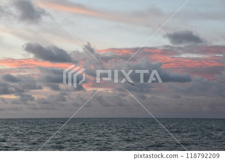 Sunset Sky Over The Sea, Beautiful Cloudscape, Dramatic Landscape 118792209