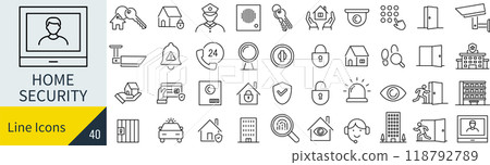Home security icon set 118792789
