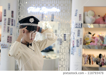 30s business woman posing as a business woman in studio 118793478