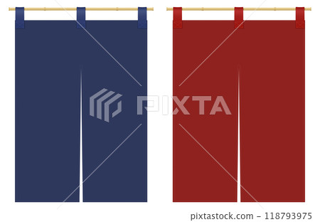 Noren curtain illustration Noren curtain illustration 118793975