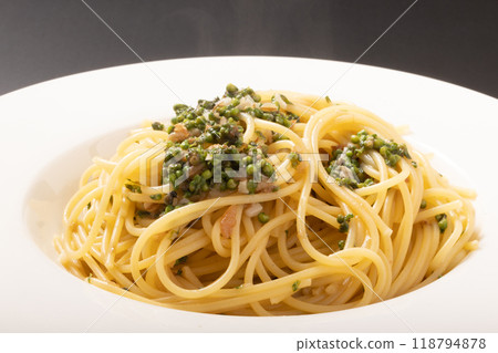 Shiso and Plum Pasta (Butter and Soy Sauce) 118794878