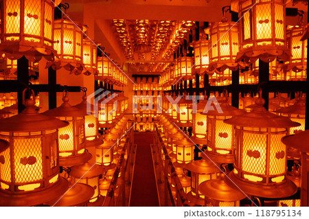 Torodo Hall, the Hall of Lanterns, in Okunoin, Wakayama, Japan 118795134