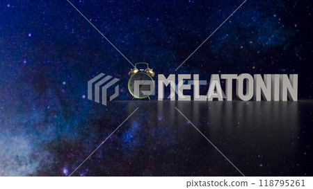 The melatonin and clock for medical and sci concept 3d rendering. The melatonin and clock for medical and sci concept 3d rendering. 118795261