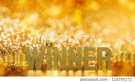 The Gold winner text on bokeh Background for game or casino concept. The Gold winner text on bokeh Background for game or casino concept. 118795272