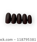 Single color matte nail tip ~Dark brown~ 118795381