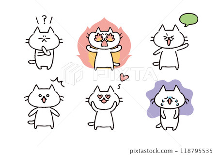 Cute cat illustration set Cute cat illustration set 118795535