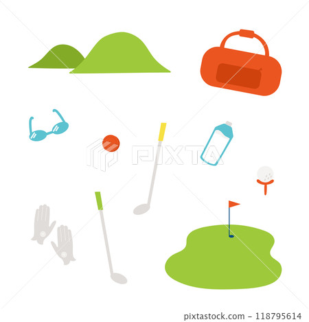 Simple golf illustration set 118795614