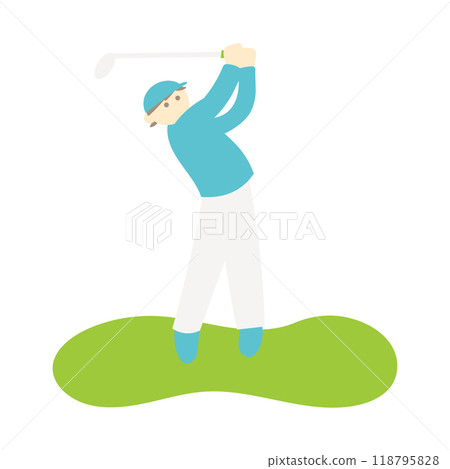 Illustration of a person playing golf 118795828