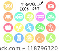 手繪簡單的旅行圖像圖示集 118796320