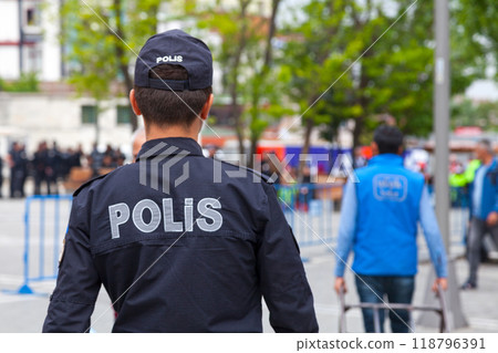 Turkish Policeman in patrol Turkish Policeman in patrol 118796391