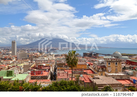 Cityscape of Naples and the Vesuvius in Italy Cityscape of Naples and the Vesuvius in Italy 118796467