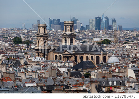 Aerial view of the church of Saint-Sulpice in Paris 118796475