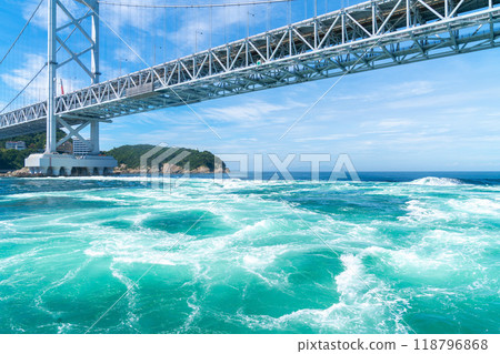 The whirlpools of the Naruto Strait. A tourist image of Awaji Island. The whirlpools of the Naruto Strait. A tourist image of Awaji Island. 118796868