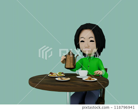 Relaxing scenery, coffee time, man pouring and drinking coffee Relaxing scenery, coffee time, man pouring and drinking coffee 118796941