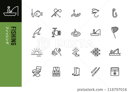 釣魚簡單線圖示集 釣魚簡單線圖示集 118797016