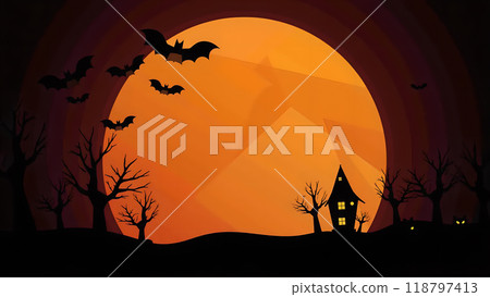 Happy halloween Moon Bats flying spooky Happy halloween Moon Bats flying spooky 118797413