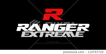 R Extreme Logo Sport Modern Future Alphabet Font and Number. Typography abstract italic bold fonts technology, sport, movie brand and logos. vector illustration R Extreme Logo Sport Modern Future Alphabet Font and Number. Typography abstract italic bold fonts technology, sport, movie brand and logos. vector illustration 118797720