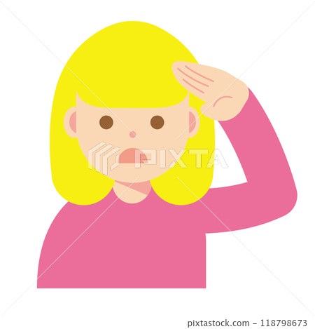 Illustration of a woman looking with a troubled face Illustration of a woman looking with a troubled face 118798673