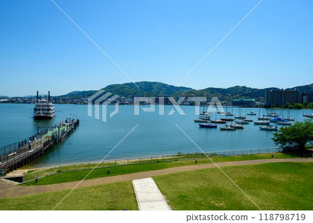 The Michigan Navy preparing to dock at Yanagasaki Lakeside Park Port 118798719
