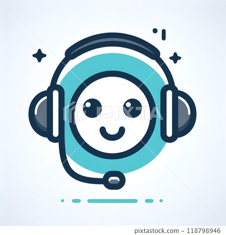 A icon of headset smile Chatbot. A icon of headset smile Chatbot. 118798946