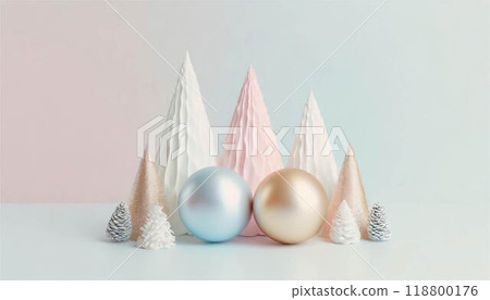 聖誕樹裝飾品 3D 物件背景框架 聖誕樹裝飾品 3D 物件背景框架 118800176