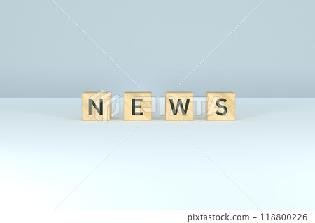 寫有新聞的木塊的特色圖片 118800226