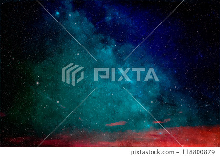 A fantastic space landscape with shining stars 118800879