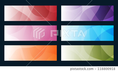 Abstract line curve colors set art design elements headers 118800918