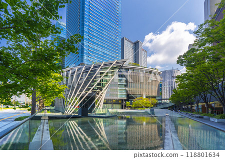 JR Osaka Central North Exit: Umekita Square shining against the blue sky 118801634