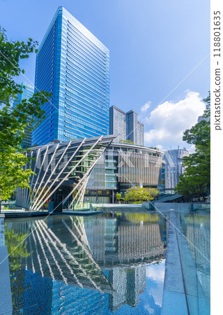 JR Osaka Central North Exit: Umekita Square shining against the blue sky 118801635