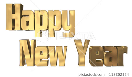 3DCG人物「新年快樂/新年快樂」金、金 118802324