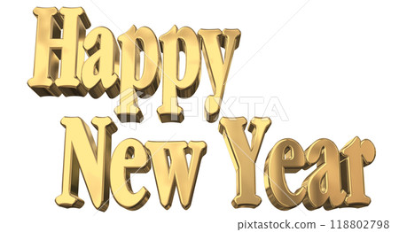 3DCG人物「新年快樂/新年快樂」金、金 118802798