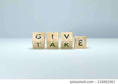 給予和獲取木塊引人注目的圖像 給予和獲取木塊引人注目的圖像 118802961