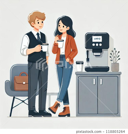 Conversation near the coffee machine 118803264