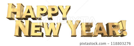 3DCG letters "Happy New Year" in gold 118803276