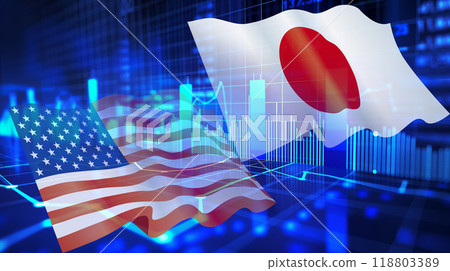 金融形象：日本和美國的金融與經濟 118803389