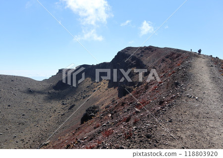 前掛山的登山路線和登山者 前掛山的登山路線和登山者 118803920