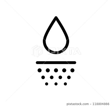 Water absorbent icon. Skin deep hydration symbol. Face care effect. Moisturizing skin icon. Water drop absorb sign. Vector illustration isolated on white background Water absorbent icon. Skin deep hydration symbol. Face care effect. Moisturizing skin icon. Water drop absorb sign. Vector illustration isolated on white background 118804866