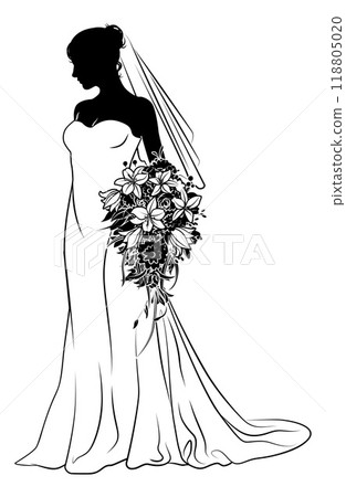 Bride Bridal Wedding Dress Silhouette Woman Design Bride Bridal Wedding Dress Silhouette Woman Design 118805020