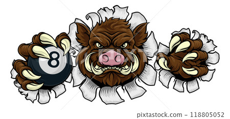 Boar Wild Hog Razorback Warthog Pig Pool Mascot 118805052
