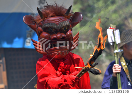 Demon-chasing festival at Nikkozan Jorakuji Temple in Kamishocho, Kakogawa City 118805196