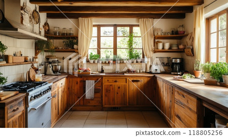 時尚的木製廚房 118805256