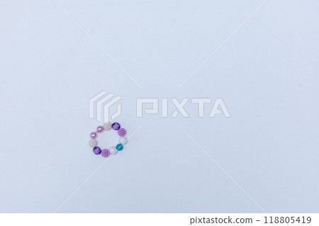 colorful children's bracelet isolated on white background. colorful children's bracelet isolated on white background. 118805419